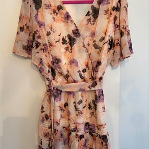 Chic Floral Wrap Dress with Belt